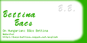 bettina bacs business card